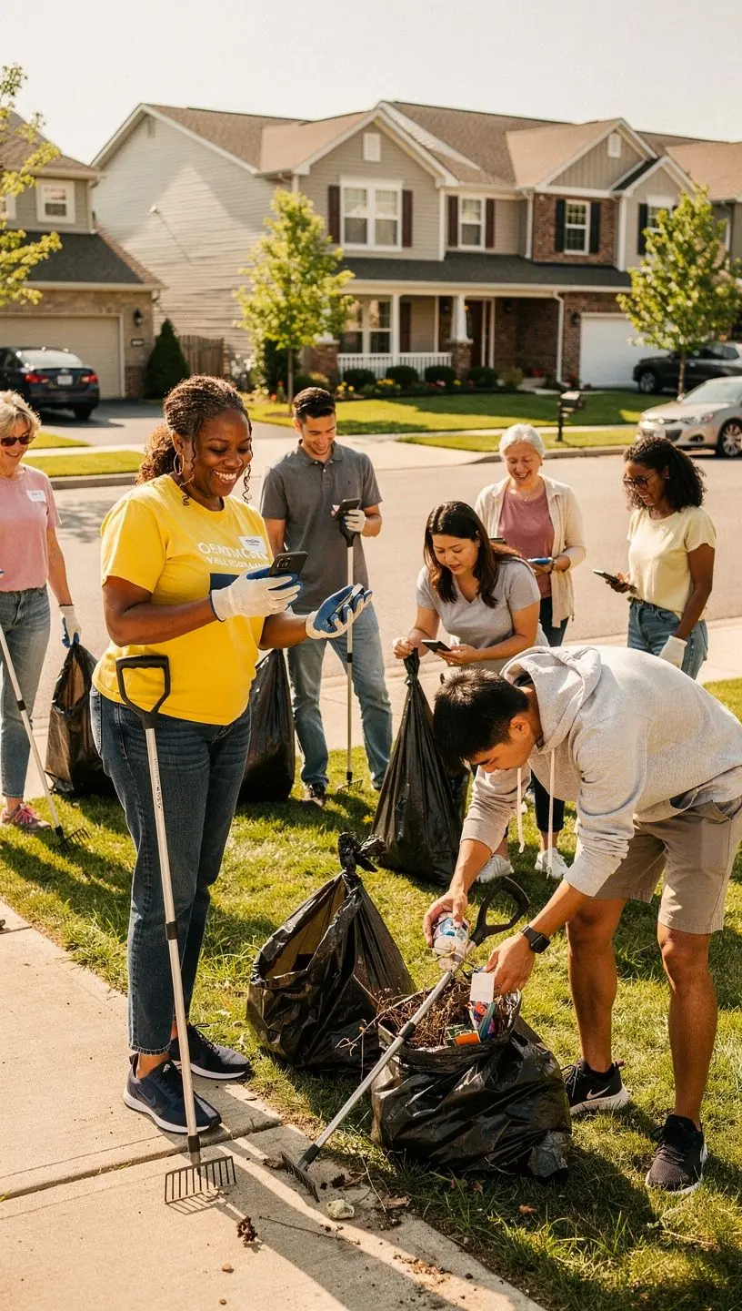 Community members engaging in recycling initiatives.